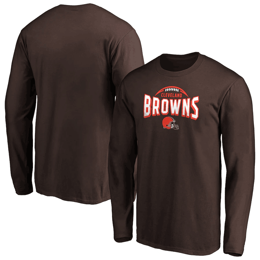 Men's Cleveland Browns Brown Clamp Down Long Sleeve T-Shirt